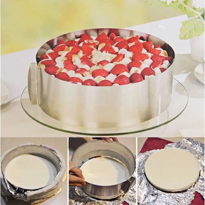 Swarey Mousse Anneau Reglable Gateau Taille Moule Maison Outil De Cuisson Retractable En Acier Inoxydable Cercle Cdiscount Maison