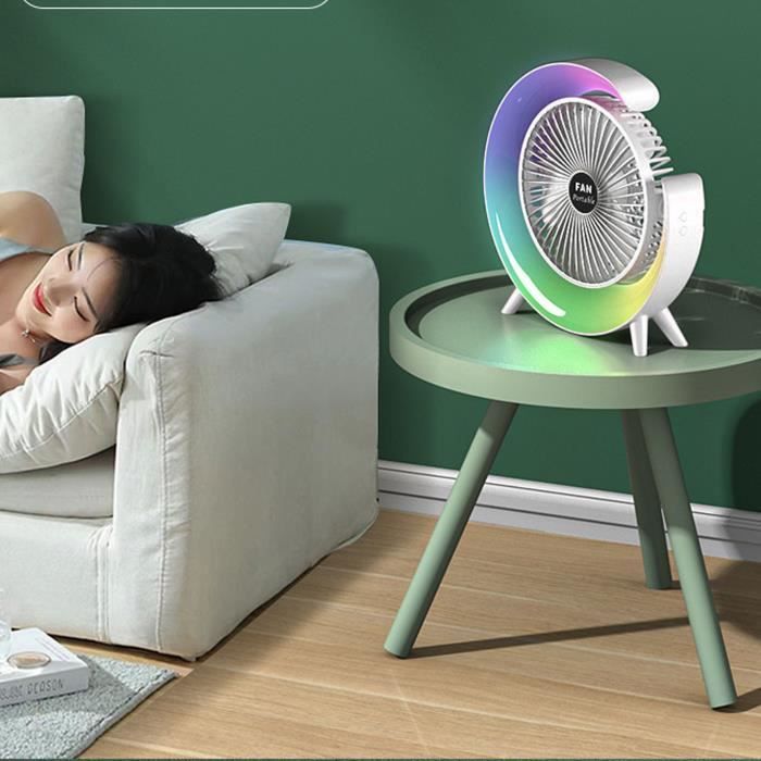 Ventilateur De Bureau Usb Rgb - Ventilateur De Table Portable