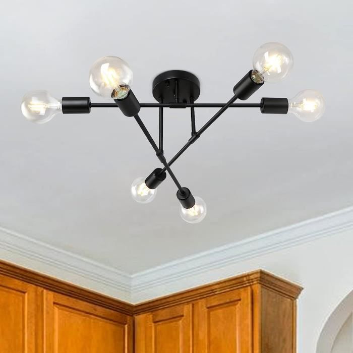 Belle lampe de lustre Spoutnik moderne en laiton 3 lumières
