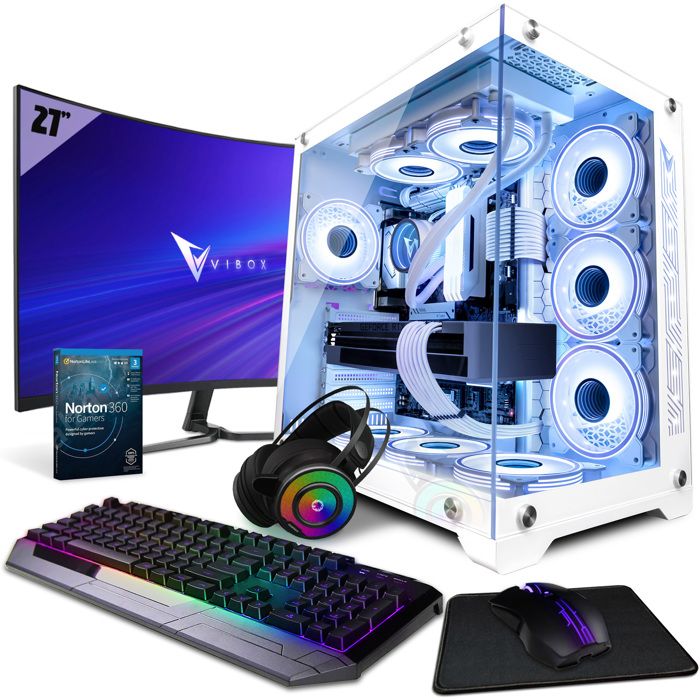 Vibox II-14 SG PC Gamer – 27 Écran Pack – Intel i5 10400F – RTX 4060 8Go – 16Go RAM – 1To NVMe SSD – Win11 – WiFi