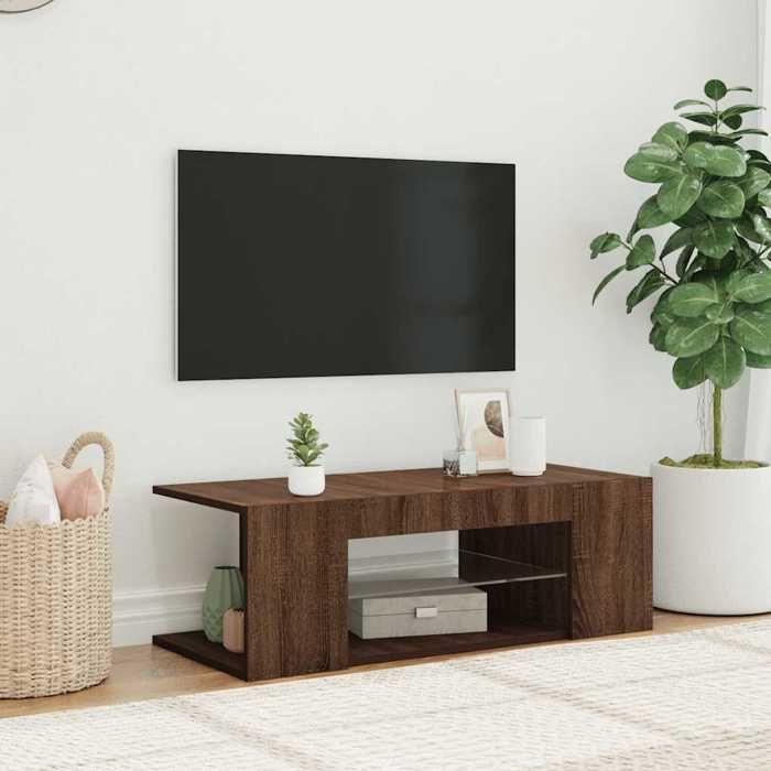 VidaXL Meuble TV Bois De Pin Massif - Armoire Télé 4 Portes Et 4 Compartiments, Marron