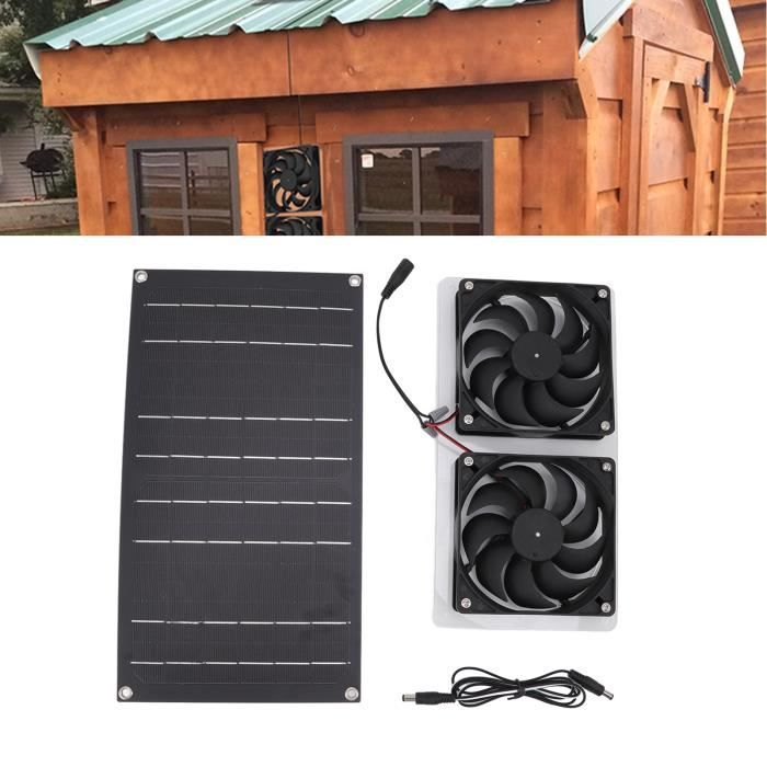 Ventilateur Solaire 50W Pour Serre & Poulailler - Économie D'énergie - 2200 Tr/min - 12V