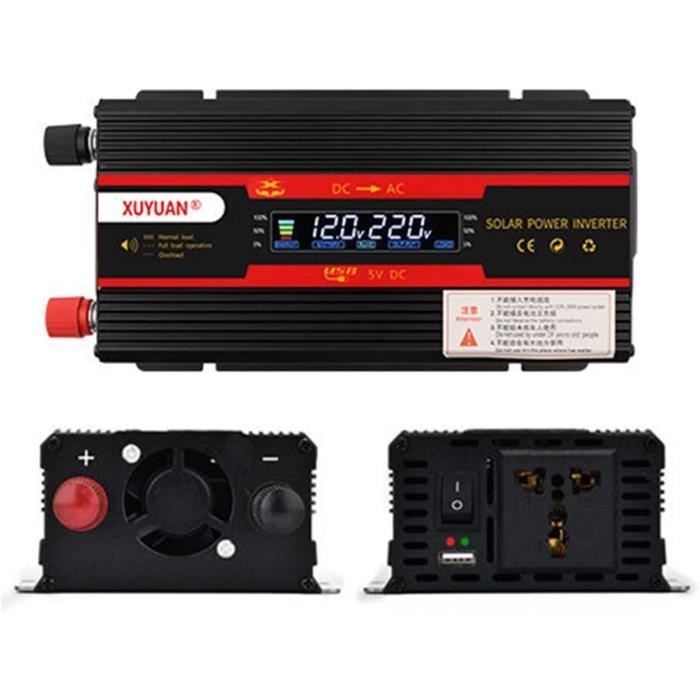 Atyhao Onduleur de puissance Convertisseur de puissance 12V à 110V 5000W LCD Onduleur à onde
