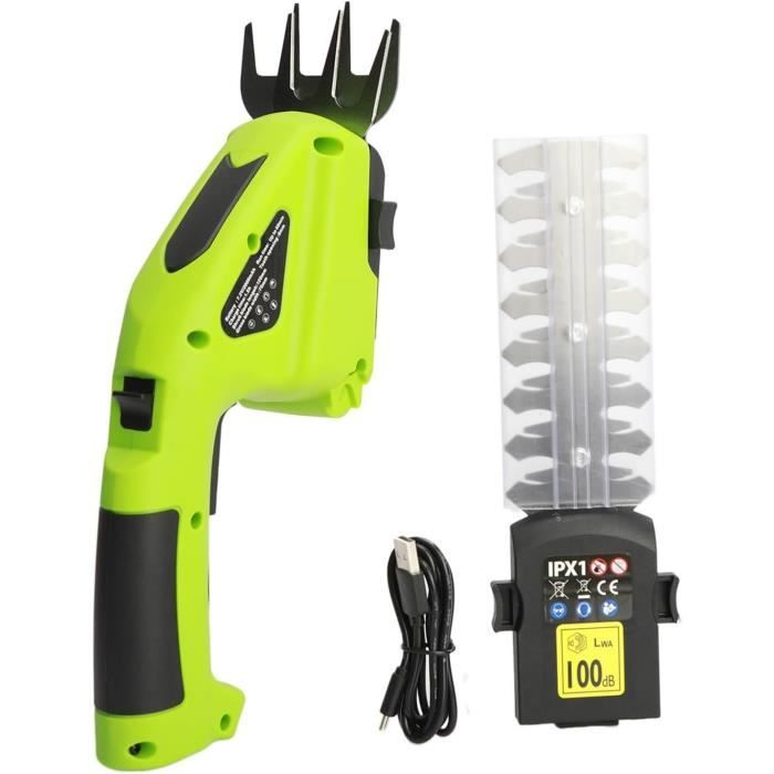 Taille-haie 21V, Cisaille à Gazon électrique Sans Fil 2 En 1, Coupe