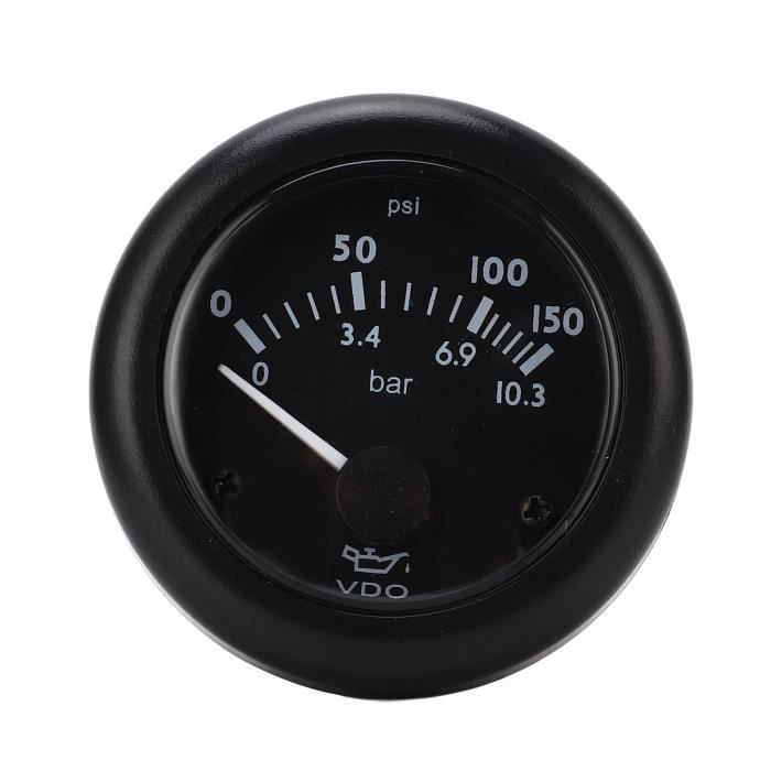 Jauge De Pression D'Huile 0-5 Bar Avec Alarme Intelligente - Acier Inoxydable Pour Voiture, Bateau, Yacht - Noir