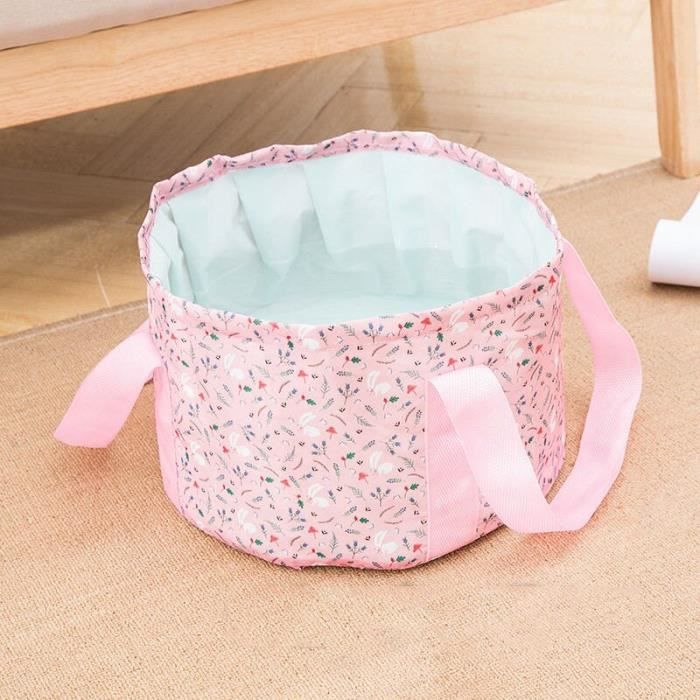 Bain De Pieds Pliable, Seau De Lavage De Pieds Portable Rose Avec Fermeture éclair