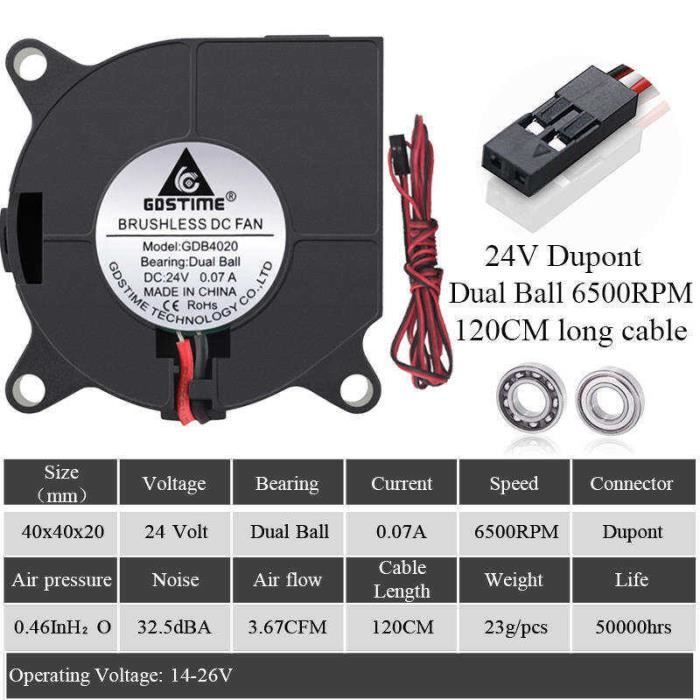 GDSTIME 40mm X 20mm 24V Ventilatore Di Italia - Foto 4