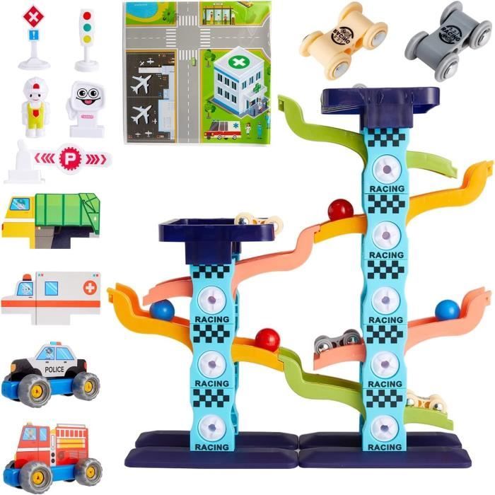 Piste en bois - toboggan pour voitures - 6 étages | JOUETS ET JEUX