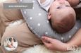 Oreiller d'allaitement Petit 130 x 45 cm - Oreiller de positionnement de bébé pour Les déplacements Étoiles Gris-1
