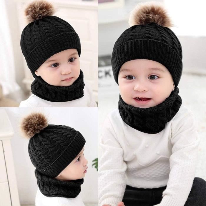 Bonnet d'hiver pour bébé, écharpes, tricots pour enfants, bonnets