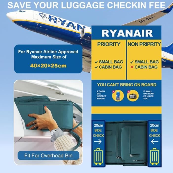 Bagage Pour Bébé Ryanair Cabin Max 40x20x25 Sac A Dos Voyage Cabine Avion Pour Ryanair Cabine 40x20x25 Cm, Sac 40x20x25, Sac Dos Voyage, Cabine Pour Easyjet, Wizz Air, Vueling, Eurowings - Manhattan