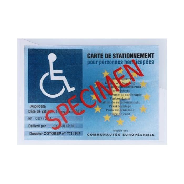 Support adhésif pour Carte de stationnement handicapé Porte étui à  Pare-Brise - Cdiscount Auto