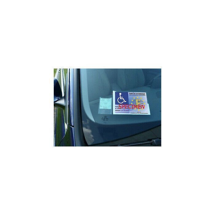 Support Adhésif Carte Mobilité Inclusion - Pochette Pare-brise Handicapé - Fabriqué En France