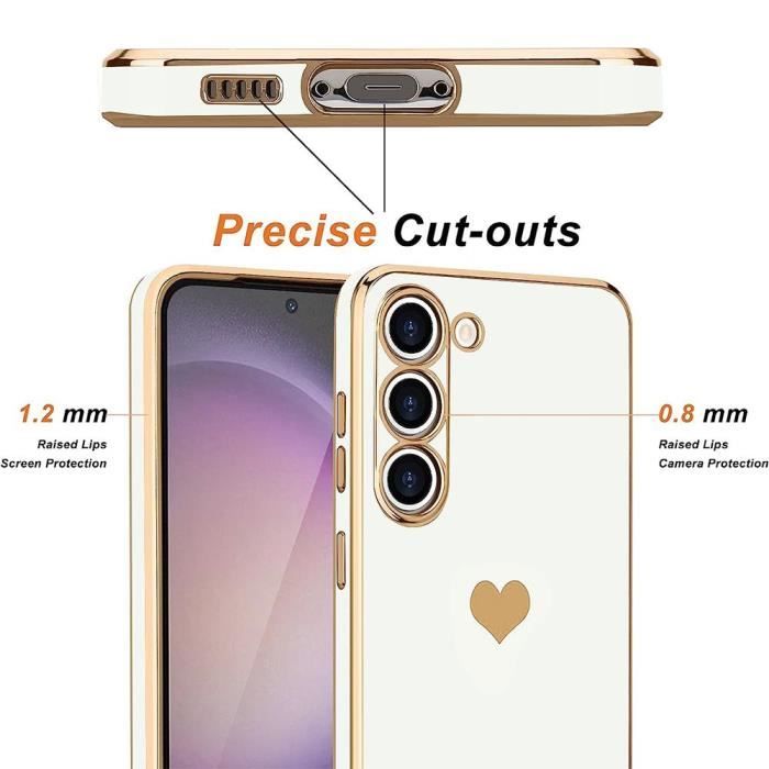 Support Téléphone Magnétique Rétractable En Verre Avec Motif Cœur - Compatible Smartphones (poudre Texturée)