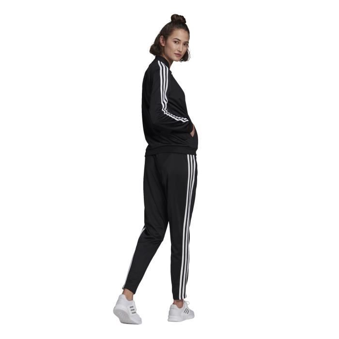 Survêtement Femme Adidas Essentials 3-Stripes Noir - Fitness - Respirant -  Manches longues