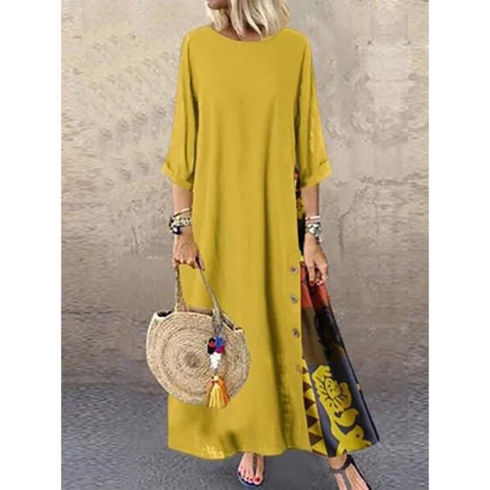 Robe Boheme Chic Mariage Robe Longue Bohème HAOLEI - Imprimé Floral Avec Poches (Grandes Tailles) Robe Longue Bohême Femme Robe Boheme Chic Mariage Robe Longue Bohème HAOLEI - Imprimé Floral Avec Poches (Grandes Tailles) Robe Longue Bohême Femme