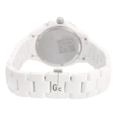 Montre Femme GUESS élégante - Boîtier Or Jaune, Cadran Blanc, Bracelet Caoutchouc Blanc - Neuf Avec étiquettes