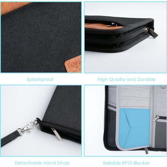 Porte-passeport De Voyage Multifonction – Housse Organiseur étanche En Toile Et Polyester