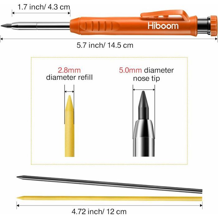 KEM - Crayon de menuisier Kit d'outils de marqueur de crayon de
