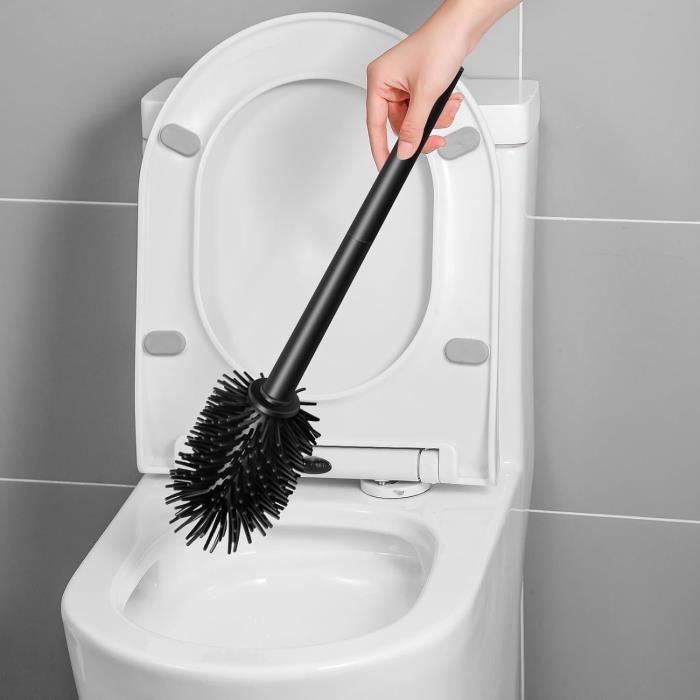 Set de 4 brosses pour cuvette de toilette noir - Têtes de brosse de toilette  de 8 cm