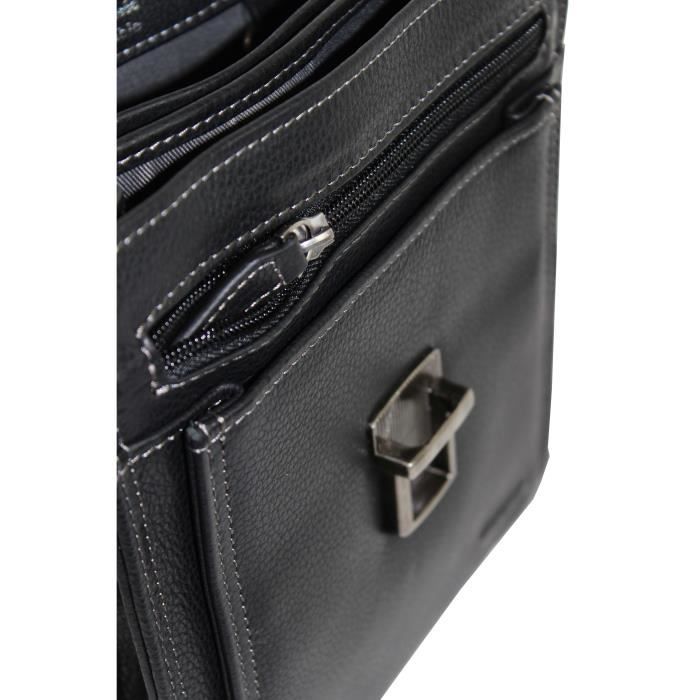 Sacoche Homme KATANA En Cuir - Grande Taille - Réf. 31027 - Bandoulière Amovible - 3 Couleurs