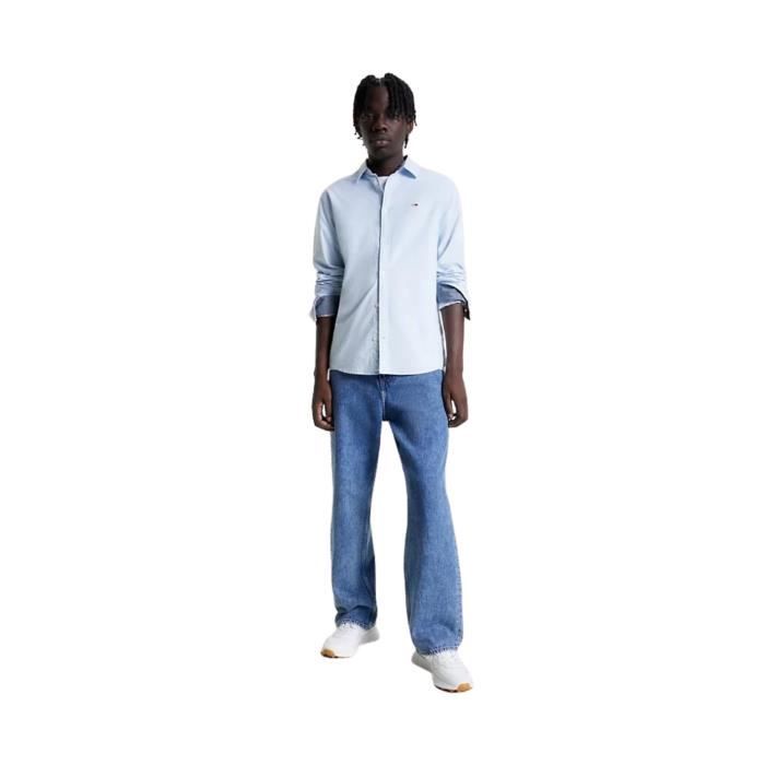Chemise homme Tommy Jeans Ref 60980 C1X Bleu ciel TOMMY JEANS Regular Manches longues Col chemise Bleu Cdiscount Pret a Porter