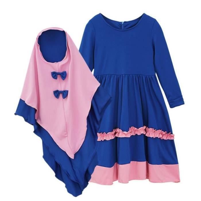 Djellaba Enfant + Hijab - Robe Islamique Ramadan - Caftan Fille Prière - Tissu Doux