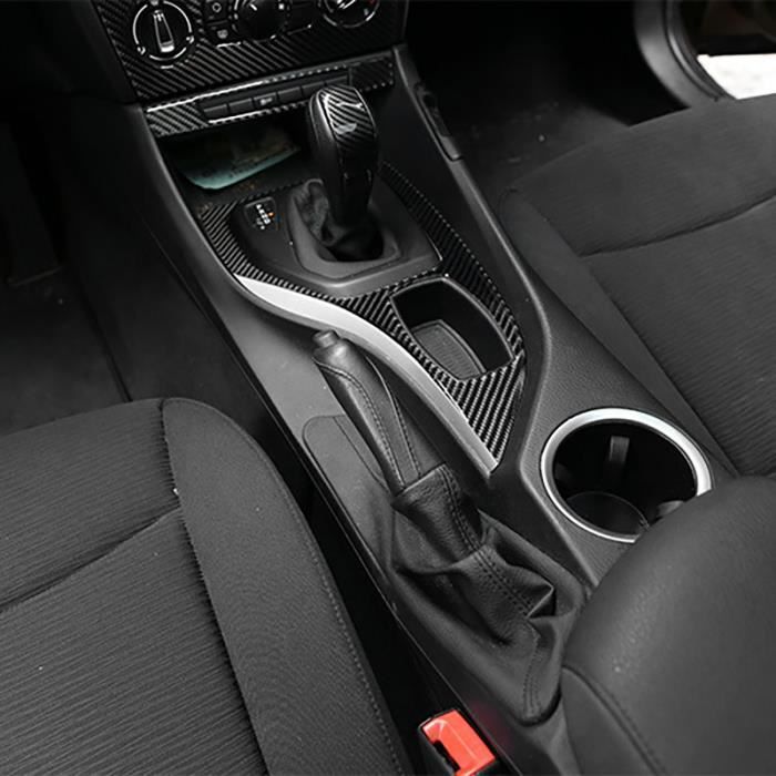 Autocollants de garniture de panneau de porte intérieure de voiture en fibre  de carbone souple pour