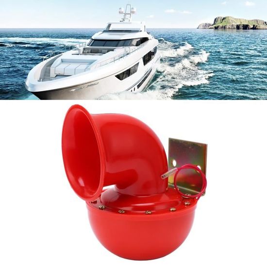 Klaxon Électrique 200DB 12V Rouge – Haut-Parleur Métal Puissant Style Vache – Idéal Voiture, Moto, Camion, Bateau – Son Fort Et Clair