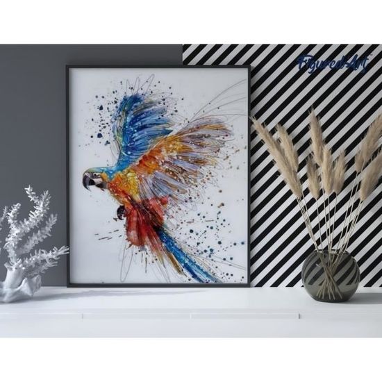 Peinture Par Numéros Figured'Art Fleurs Et Oiseaux 40x50cm - Kit Complet Adulte Sans Châssis