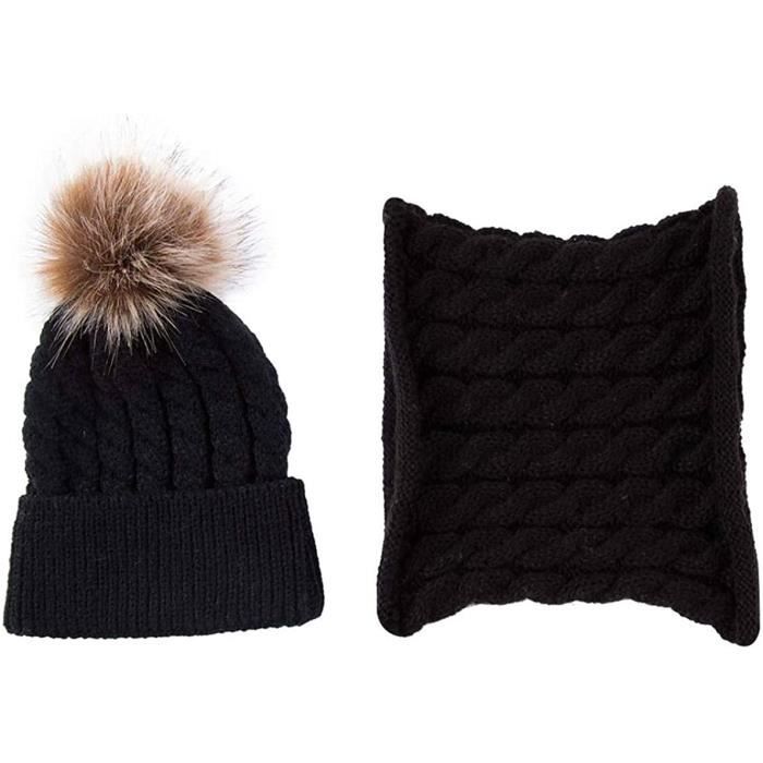YR.Lover Momoon Ensemble Bonnet + Écharpe Hiver Tête De Mort - Enfant 6-14 Ans
