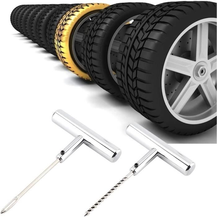 Kit de réparation de pneus 2 pièces, perceuse à fourche extensible,  ensemble d'outils de réparation de pneus pour motos, voitures - Cdiscount  Sport