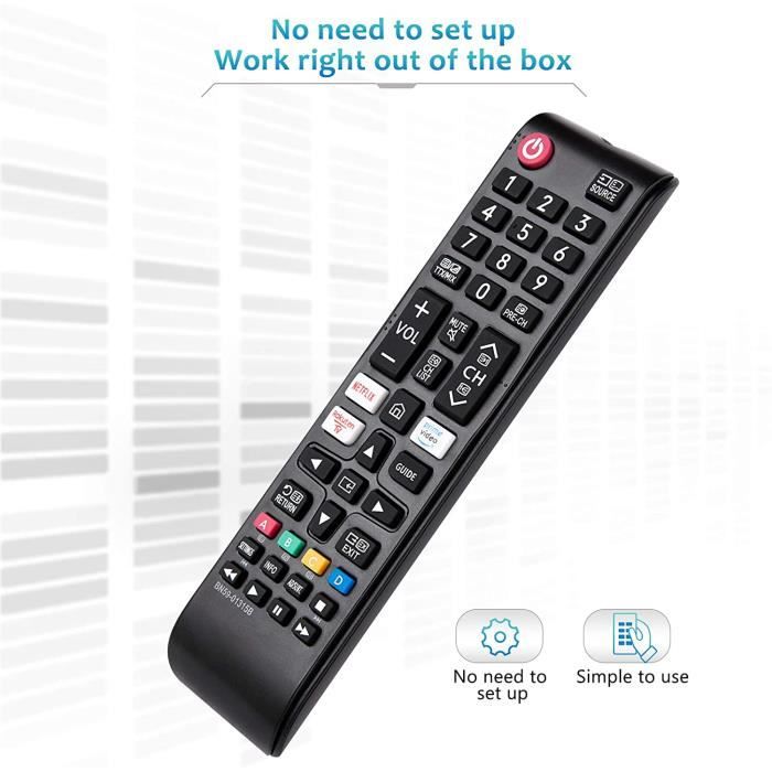 Télécommande Intelligente BN59-01315B pour téléviseurs Samsung 4K UHD HDR  Crystal QLED, Remplacement des téléviseurs quantiques de la série UE Samsung  avec Netflix/Rakuten/Prime Video : : High-Tech