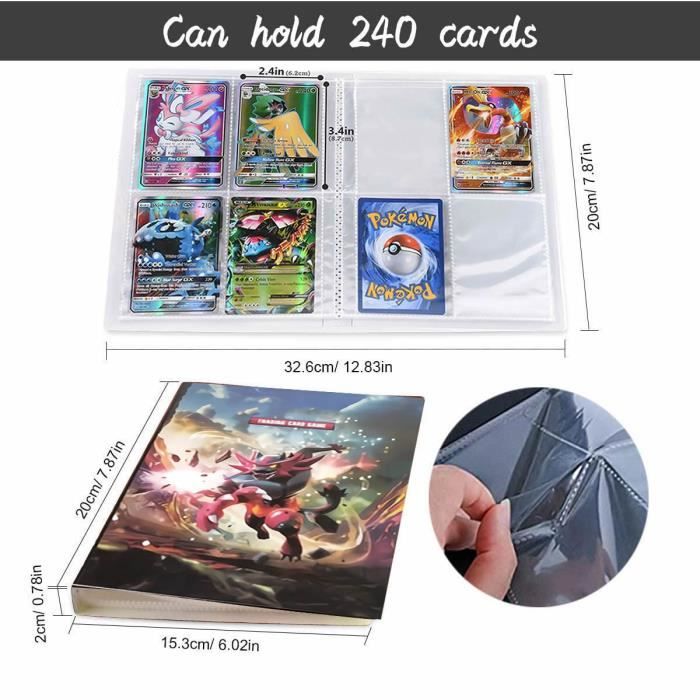 Album de cartes Pokemon 240 pièces jeu de cartes collection porte