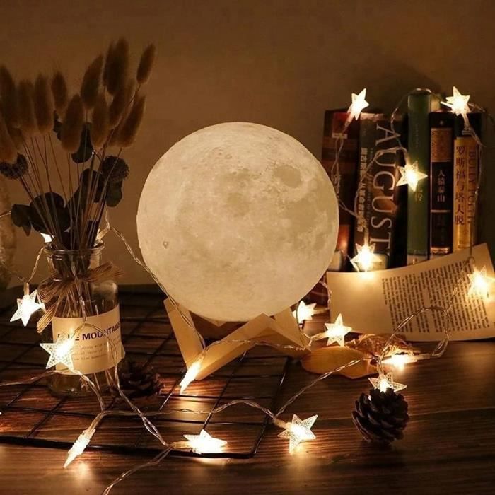 1 pièce Lune Lampe , 3,94 Pouce LED Lune Lampe Galaxie Lampe , DIY Lune  Veilleuse Lune Lampe Pour Fille Garçon Enfants Femme Cadeau D'Anniversaire  Chambre À Coucher Lampe Décorative ( Blanc )