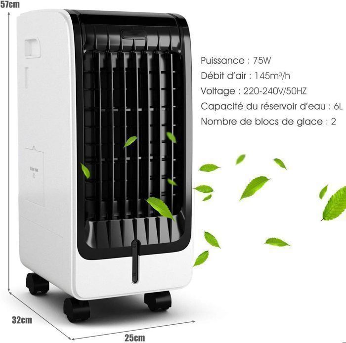 Climatiseur Mobile Silencieux, Rafraichisseur D'Air Avec Télécommande