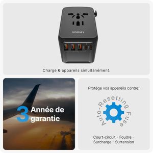 Convertisseur Et Adaptateur De Voyage Universel DOACE - Tout-en-un - Neuf