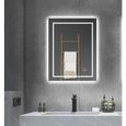 AKALNNY Miroir de salle de bain avec éclairage LED miroir cosmétiques mural lumière illumination 70x50cm-0