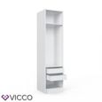 Armoire Ouverte Etagere Blanche 50 X 200 X 50 Cm Tiroirs Achat