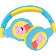 Casque Audio Enfant 2-en-1 Bluetooth Stereo, sans Fil, Filaire, Son limite, Pliable, Ajustable, Jaune/Bleu-0