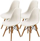 HOUSE OF HARLOW 1960 4Pcs Housse de Chaise Scandinaves, Extensible Housse de Chaise de Salle à Manger, Jacquard de Diamant - Beige