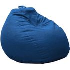 Pouf poire déhoussable bleu 80 x 70 cm - Fauteuil, Canapé, Coussin de Sol, Pouf d'intérieur - Rempli de Mousse - Bananair