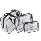 BOURJOIS 3pcs Trousse de Toilette femme homme voyage, Trousse de toilette transparente, Set de maquillage cosmétique sac de rangement - NOIR