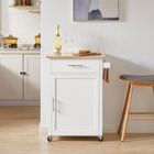 SoBuy® FKW102-WN Desserte de cuisine avec plan de travail, desserte avec porte et tiroir, blanc naturel