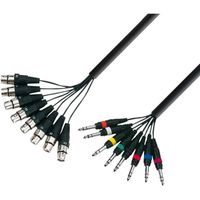 Adam Hall Cables 3 STAR L8 FV 0500 - Câble Multipaire 8 x XLR femelle vers 8 x Jack 6,35 mm TRS stéréo 5 m