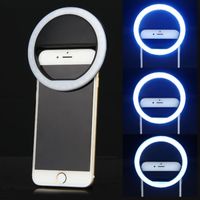 Noir LED Portable Selfie Anneau Flash Lumière