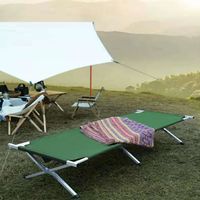 Lit de Camping avec Sac de Transport pour Adultes, Pliable, lit Pliant, lit de Camp, pour extérieur, Jardin, intérieur