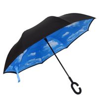 Beau Parapluie Inversé Orginal Ciel et Nuage Resitant  Nouveau