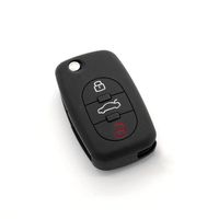 PERSONNALISATION VEHICULE housse de clé en silicone pour Audi A1 A3 A4 A5 A6 A8 TT Q7 3 boutons SAS noir