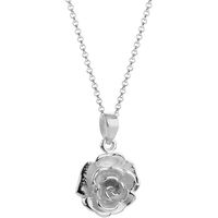 Nenalina Collier pour femme avec pendentif rose de 14 mm, collier pour femme avec pendentif, chaine en argent avec fleur, bij